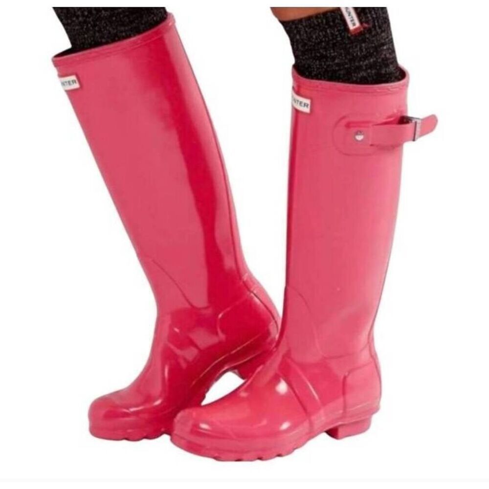 HUNTER Original Pink Glitter Rain Boot Size 2